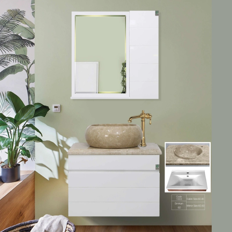 آینه و روشویی کابینتی